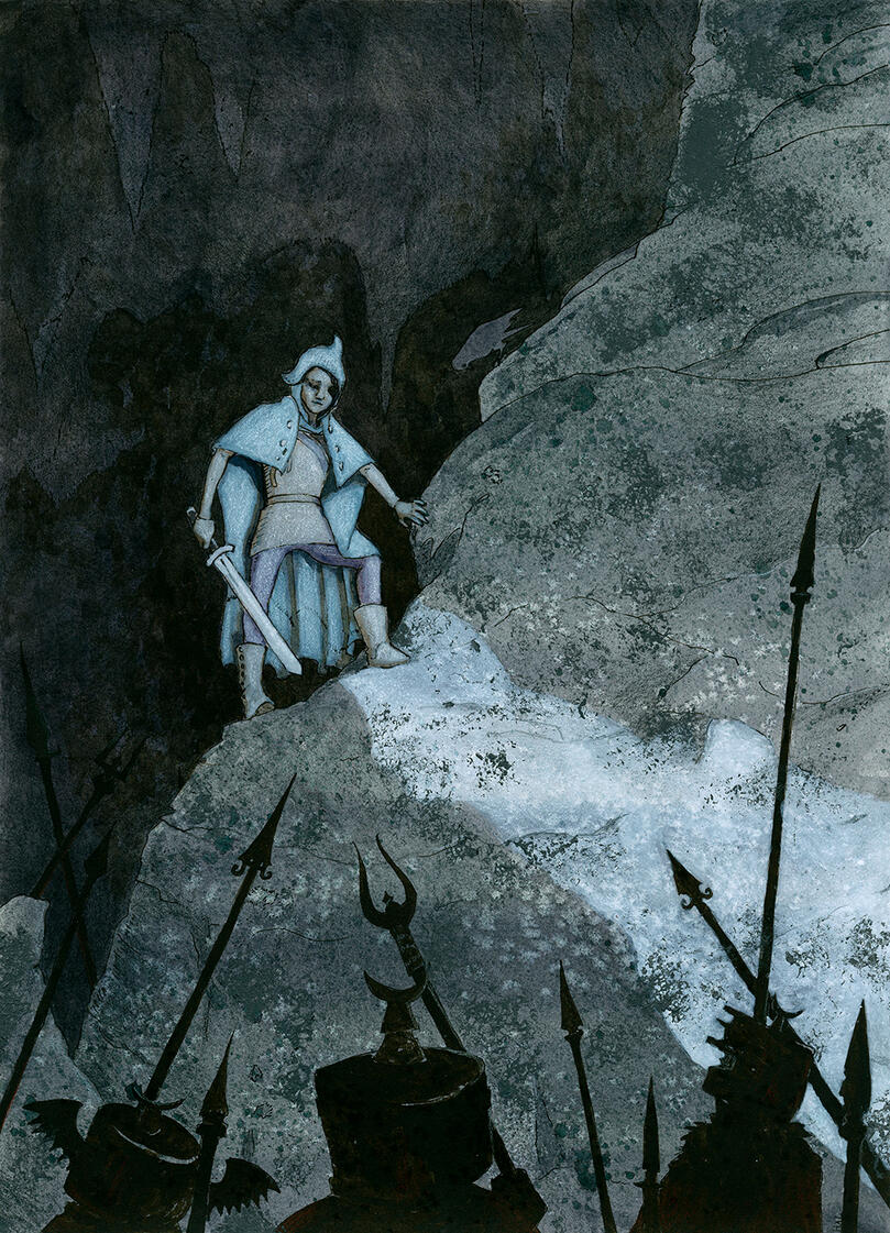 warrior painting by heather a laurence illustration